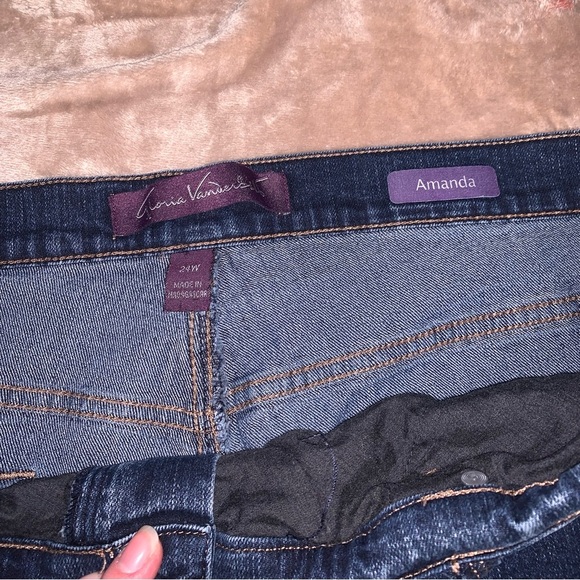 Gloria Vanderbilt Amanda Straight Jeans Pants 24W Short Dark Wash - Picture 6 of 7